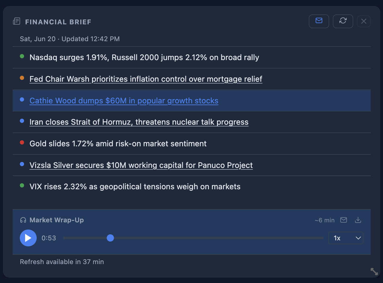 Financial Brief widget