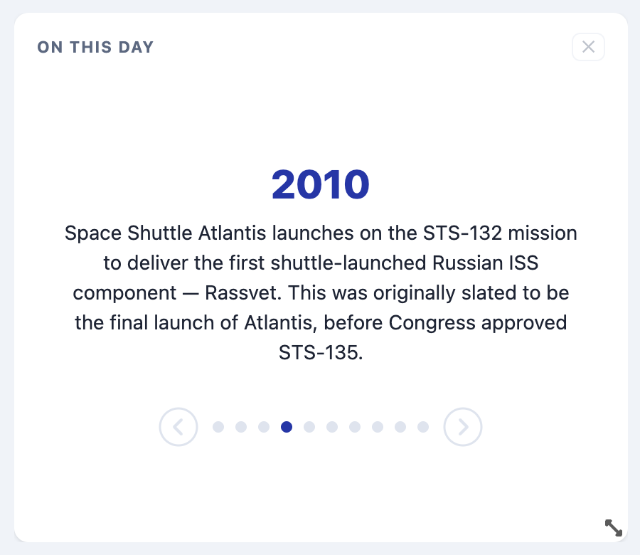 On This Day widget