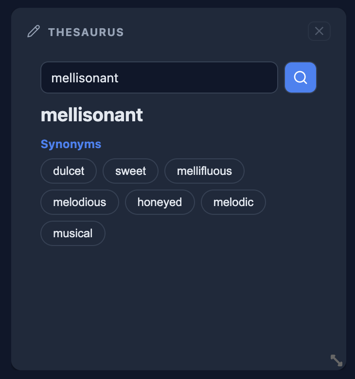 Thesaurus widget